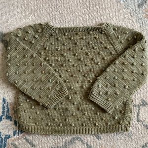 Misha and Puff Cotton Popcorn Sweater Moss 5-6